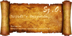 Szitár Oszvalda névjegykártya